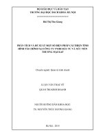 Phân tích và đề xuất một số biện pháp cải thiện tình hình tài chính tại công ty tnhh đầu tư và xúc tiến thương mại kaf 