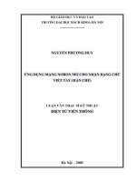 Ứng dụng mạng nơron mờ cho nhận dạng chữ viết tay (hạn chế) 