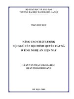 Nâng cao chất lượng đội ngũ cán bộ chính quyền cấp xã ở tỉnh nghệ an hiện nay 