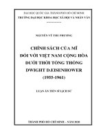 Chính sách của mĩ đối với việt nam cộng hòa dưới thời tổng thống dwight d  eisenhower (1955 1961)  