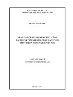 Nâng cao chất lượng dịch vụ công tại trung tâm khuyến công và tư vấn phát triển công nghiệp hà nội 