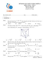 Đề khảo sát chất lượng Toán 12 năm 2018 – 2019 trường MV Lômônôxốp – Hà Nội lần 2 | Toán học, Lớp 12 - Ôn Luyện