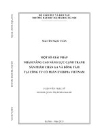 Một số giải pháp nhằm nâng cao năng lực cạnh tranh sản phẩm chăn ga và bông tấm tại công ty cổ phần everpia việt nam  