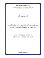 Nghiên cứu lựa chọn vải sử dụng để may áo dài công sở của phụ nữ việt nam 