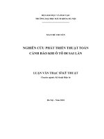 Nghiên cứu phát triển thuật toán cảnh báo khi ô tô đi sai làn 