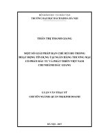 Một số giải pháp hạn chế rủi ro trong hoạt động tín dụng tại ngân hàng tmcp đầu tư và phát triển việt nam   chi nhánh bắc giang 
