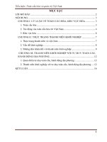 Tiểu luận thanh niên khởi nghiệp với tư duy toàn cầu, hành động địa phương