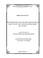 Hoạch định chiến lược phát triển kinh doanh cho trung tâm xúc tiến thương mại nông nghiệp đến năm 2025 