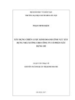 Xây dựng chiến lược kinh doanh lĩnh vực xây dựng nhà xưởng cho công ty cổ phần xây dựng 105 