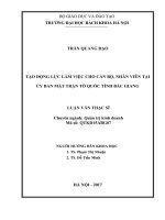 Tạo động lực làm việc cho cán bộ, nhân viên tại ủy ban mặt trận tổ quốc tỉnh bắc giang 