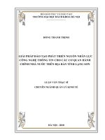 Giải pháp đào tạo phát triển nguồn nhân lực công nghệ thông tin cho các cơ quan hành chính nhà nước trên địa bàn tỉnh lạng sơn 