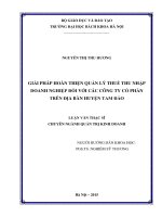 Giải pháp hoàn thiện quản lý thuế thu nhập doanh nghiệp đối với các công ty cổ phần trên địa bàn huyện tam đảo 