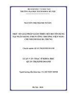 Một số giải pháp giảm thuế rủi ro tín dụng tại ngân hàng tmcp công thương việt nam   chi nhánh hai bà trưng 