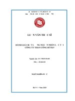 Luận văn Thạc sĩ Quản trị kinh doanh: Đánh giá chất lượng nguồn nhân lực tại Công ty Than Uông Bí TKV