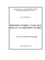 Hợp đồng vô hiệu và hậu quả pháp lý của hợp đồng vô hiệu 