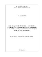 Đánh giá quan hệ công nghệ môi trường, lựa chọn công nghệ phù hợp nhằm giảm thiểu và thay đổi đặc trưng nước thải đối với công nghệ mạ kẽm nóng chảy 