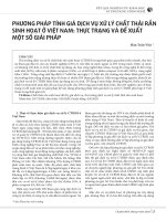 Phương pháp tính giá dịch vụ xử lý chất thải rắn sinh hoạt ở Việt Nam: Thực trạng và đề xuất một số giải pháp