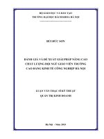 Đánh giá và đề xuất giải pháp nâng cao chất lượng đội ngũ giáo viên trường cao đẳng kinh tế công nghiệp hà nội 