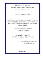 Giải pháp nâng cao chất lượng dịch vụ thanh toán quốc tế tại ngân hàng nông nghiệp và phát triển nông thôn việt nam – chi nhánh tỉnh hòa bình 