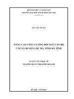 Nâng cao chất lượng đội ngũ cán bộ cấp xã huyện lộc hà, tỉnh hà tĩnh  