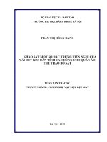 Khảo sát một số đặc trưng tiện nghi của vải dệt kim đàn tính cao dùng cho quần áo thể thao bó sát 