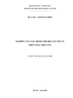 Nghiên cứu xác định chế độ cắt tối ưu trên máy tiện cnc 