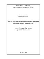 Phân tích và xây dựng các giải pháp chiến lược phát triển sản xuất kinh doanh của công ty diezen sông công thái nguyên 