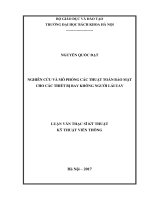 Nghiên cứu và mô phỏng các thuật toán bảo mật cho các thiết bị bay không người lái uav 