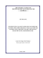 Giải pháp nâng cao chất lượng đào tạo nghề cho lao động nông thôn theo đề án “đào tạo nghề cho lao động nông thôn đến năm 2020” trên địa bàn huyện phú xuyên, thành phố hà nội 