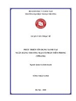 Luận văn Thạc sĩ Quản trị kinh doanh: Phát triển tín dụng xanh tại Ngân hàng thương mại cổ phần Tiên Phong (TPBank)