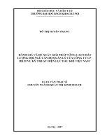 Đánh giá và đề xuất giải pháp nâng cao chất lượng đội ngũ cán bộ quản lý của công ty cp dịch vụ kỹ thuật điện lực dầu khí việt nam 