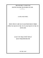 Phân tích và đề xuất giải pháp hoàn thiện công tác quản lý dự án của ban quản lý dự án hàng hải  