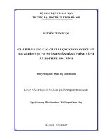 Giải pháp nâng cao chất lượng cho vay đối với hộ nghèo tại chi nhánh ngân hàng chính sách xã hội tỉnh hòa bình 