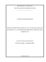 Tính toán phân tích chế độ xác lập và đánh giá hiệu quả bù kinh tế của lưới điện phân phối thuộc tỉnh hủa phăn chdcnd lào 