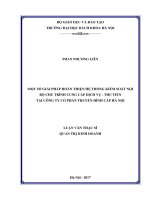 Một số giải pháp hoàn thiện hệ thống kiểm soát nội bộ chu trình cung cấp dịch vụ   thu tiền tại công ty cổ phần truyền hình cáp hà nội 
