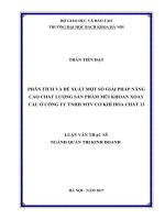 Phân tích và đề xuất một số giải pháp nâng cao chất lượng sản phẩm mũi khoan xoay cầu ở công ty tnhh mtv cơ khí hóa chất 13 