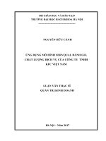 Ứng dụng mô hình servqual đánh giá chất lượng dịch vụ của công ty tnhh kfc việt nam 