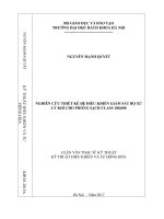 Nghiên cứu thiết kế hệ điều khiển giám sát bộ xử lý khí cho phòng sạch class 100,000 