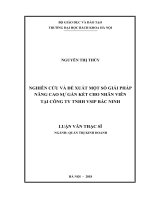 Nghiên cứu và đề xuất một số giải pháp nâng cao sự gắn kết cho nhân viên tại công ty tnhh vsip bắc ninh 
