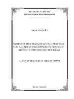 Nghiên cứu thực trạng, đề xuất giải pháp nhằm nâng cao hiệu quả hoạt động quản trị sản xuất tại công ty tnhh nissei electric hà nội 