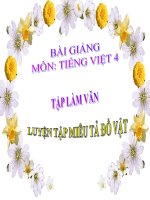bài Tập làm văn - Luyện tập miêu tả đồ vật | Ngữ văn, Lớp 4 - Ôn Luyện