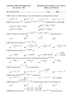 Đề kiểm tra 45 phút Giải tích 12 chương 2 trường Sơn Động 1 – Bắc Giang | Toán học, Lớp 12 - Ôn Luyện