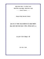 quản lý thu bảo hiểm xã hội trên địa bàn huyện bắc yên, tỉnh sơn la 
