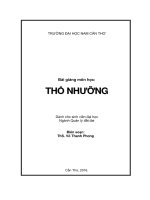 Bài giảng Thổ nhưỡng - ThS. Võ Thanh Phong