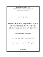 Các giải pháp hoàn thiện công tác quản lý các dự án đầu tư xây dựng điện của công ty tnhh mtv điện lực hải dương 