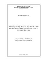 Một số giải pháp quản lý tiến độ các công trình đầu tư xây dựng cơ bản tại công ty điện lực vĩnh phúc 