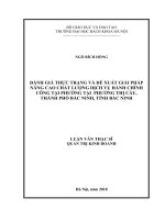 Đánh giá thực trạng và đề xuất giải pháp nâng cao chất lượng dịch vụ hành chính công tại phường thị cầu, thành phố bắc ninh, tỉnh bắc ninh 