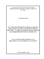 Tư tưởng hồ chí minh về mối quan hệ giữa đảng cộng sản việt nam với quần chúng nhân dân  ý nghĩa và bài học lịch sử đối với sự nghiệp đổi mới ở việt nam hiện nay 