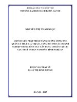 Một số giải pháp nhằm tăng cường công tác quản lý thuế giá trị gia tăng đối với các doanh nghiệp trong lĩnh vực xây dựng cơ bản tại chi cục thuế huyện nam đàn, tỉnh nghệ an 