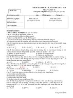 Đề thi học kì 2 môn vật lí lớp 11 năm 2019 mã 132 | Vật Lý, Lớp 11 - Ôn Luyện